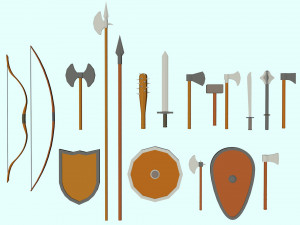 low poly medieval 3D Modell