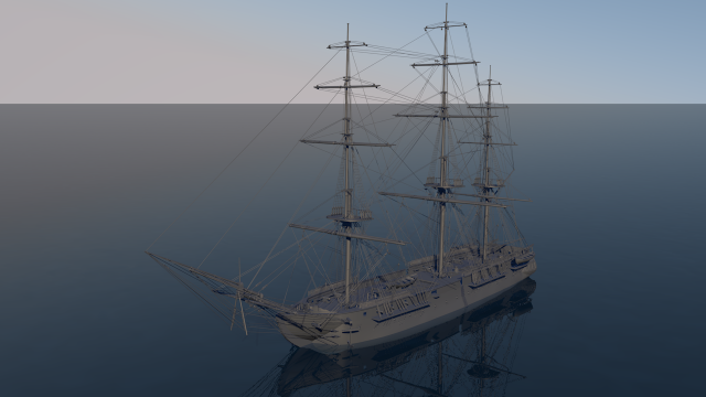 Ship uss constitution Modelo 3D .c4d .max .obj .3ds .fbx .stl .blend 