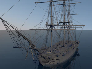 Ship uss constitution 3D Model