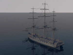 Ship uss constitution 3D Model
