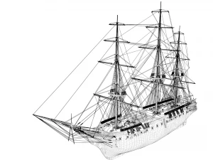 Ship uss constitution 3D Model
