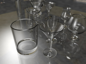 A set of glasses for various drinks 3Dモデル