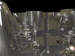 A set of glasses for various drinks 3Dモデル