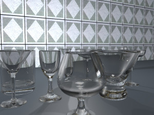 A set of glasses for various drinks 3Dモデル