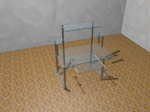 Computer glass table Model 3D