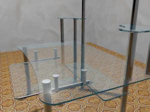 Computer glass table Model 3D