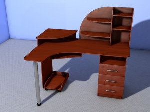 Computer desk for home and office Modello 3D