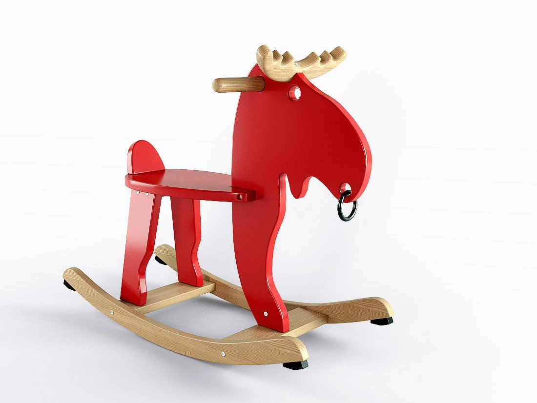 toy moose - rocking 3D Model .c4d .max .obj .3ds .fbx .stl .blend 