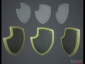 handpainted shield 3D मॉडल