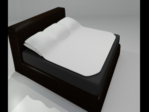 double bed Modello 3D