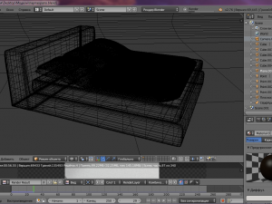 double bed Modello 3D