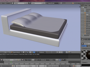 double bed Modello 3D