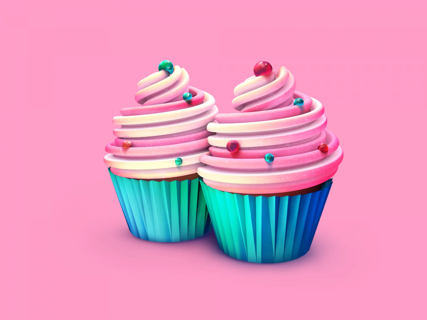 cupcakes 3D Model .c4d .max .obj .3ds .fbx .stl .blend 