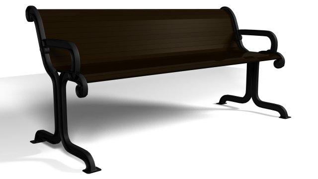 simple street bench 3D Model .c4d .max .obj .3ds .fbx .stl .blend 