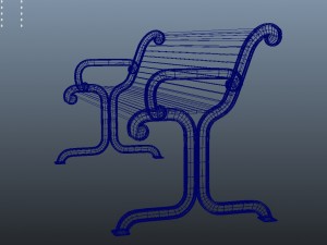 simple street bench 3D Model