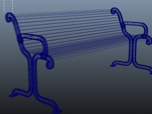 simple street bench 3D Model