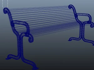 simple street bench 3D Model