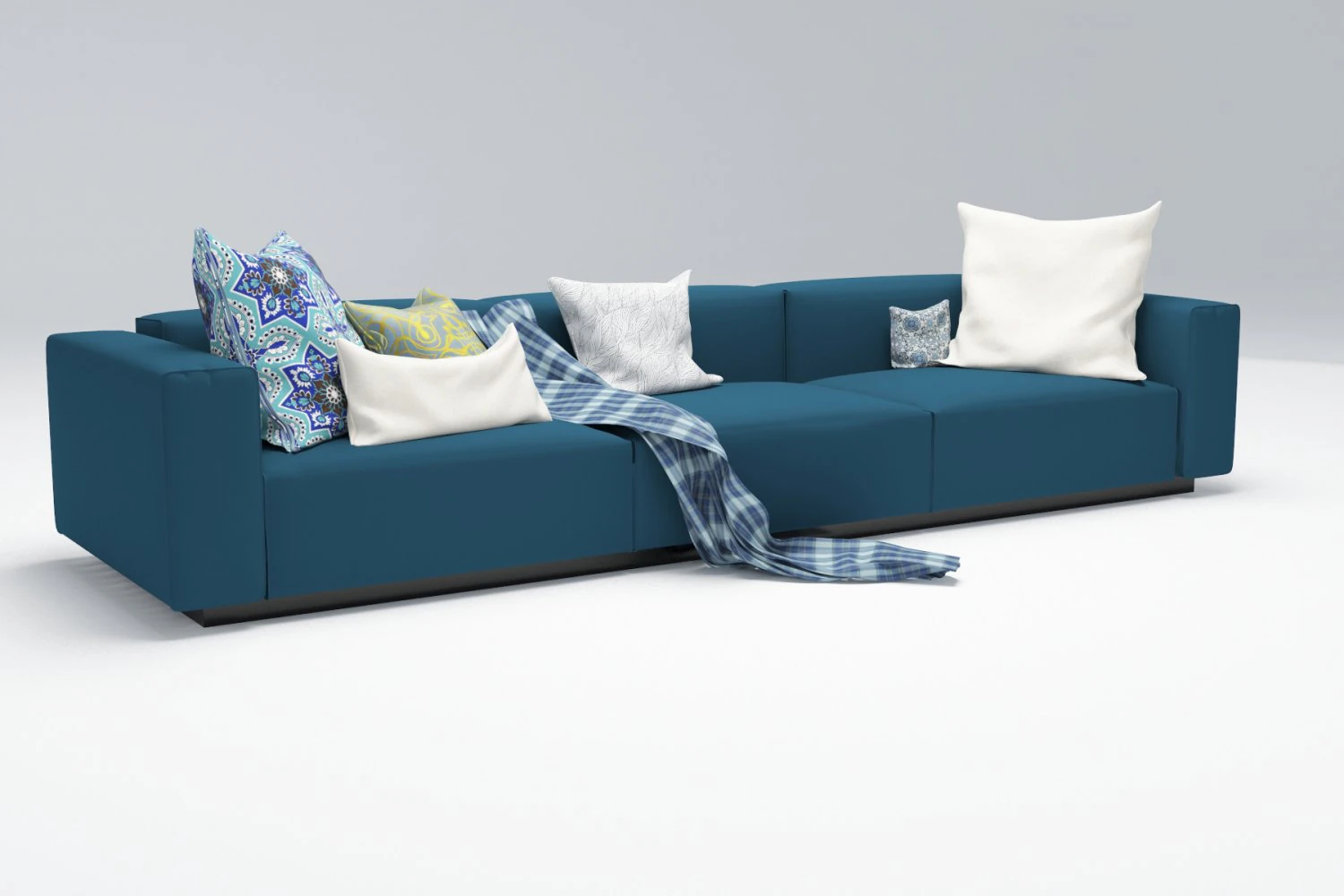 blue sofa 3D Model .c4d .max .obj .3ds .fbx .stl .blend