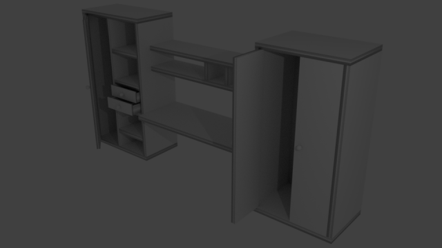 desk 3Dモデル .c4d .max .obj .3ds .fbx .stl .blend 