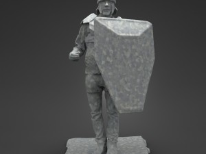 medieval warrior statue 3D Model