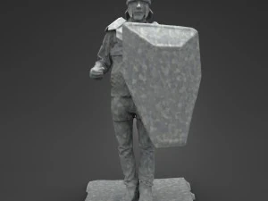 statue de guerrier m&eacute;di&eacute;val Modèle 3D