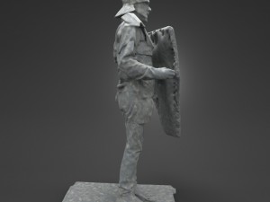 medieval warrior statue Model 3D