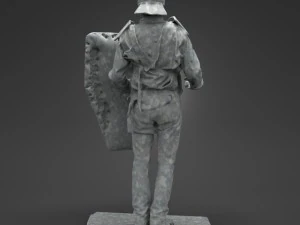 medieval warrior statue 3D Model