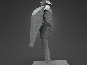 medieval warrior statue Model 3D