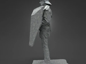 medieval warrior statue 3D Model