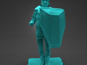 medieval warrior statue Model 3D