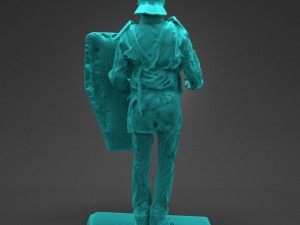 medieval warrior statue Model 3D