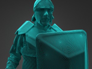 medieval warrior statue Model 3D
