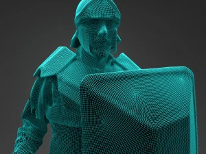 medieval warrior statue 3D Model