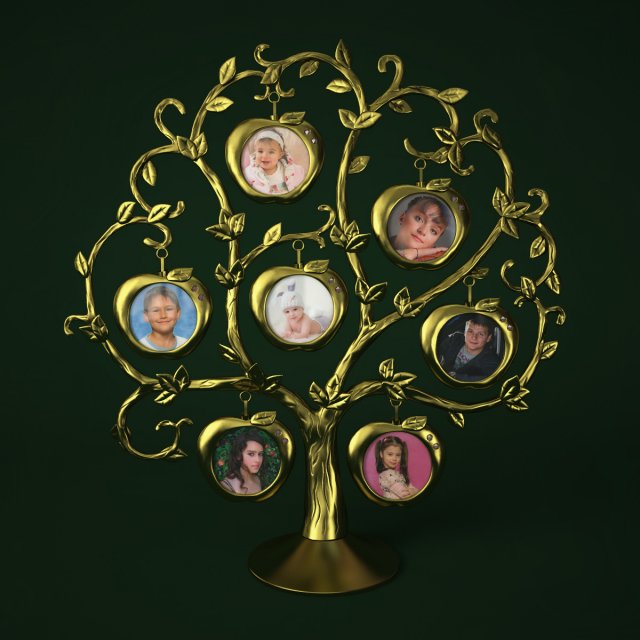photoframe apple tree 3D Model .c4d .max .obj .3ds .fbx .stl .blend 