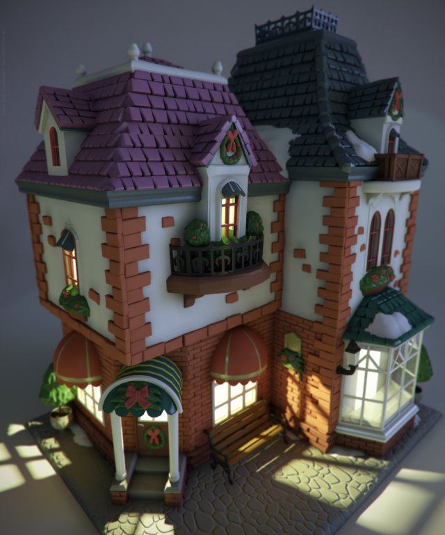 toy house 3D Model .c4d .max .obj .3ds .fbx .stl .blend 