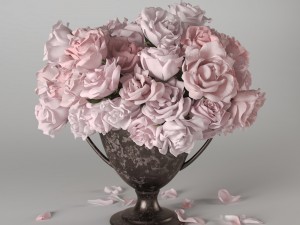 roses in vase 3D Model