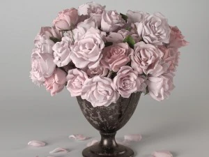roses in vase 3D Model