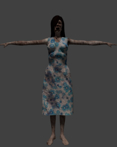 zombie female Modello 3D .c4d .max .obj .3ds .fbx .stl .blend 
