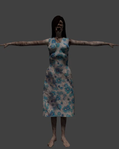 kobieta zombie Model 3D .c4d .max .obj .3ds .fbx .stl .blend 