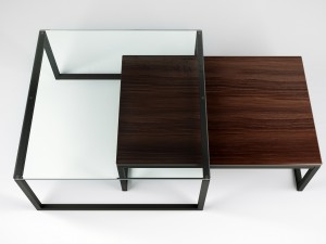 coffeetable set - glass and wood Modelo 3D