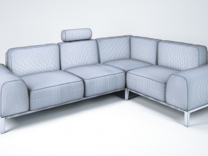 sofa with headrest by trendmanufaktur 3D Модель