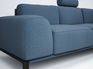 sofa with headrest by trendmanufaktur 3D Модель