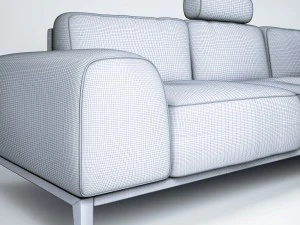 sofa with headrest by trendmanufaktur 3D Model