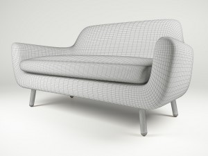 sofa jonah dark grey Modelo 3D