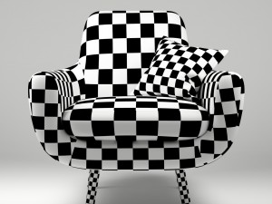 armchair jonah yellow with pillow 3D 模型