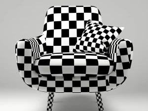 armchair jonah yellow with pillow 3D Model