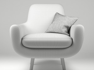 armchair jonah yellow with pillow 3D 模型