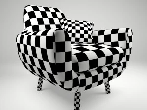 armchair jonah yellow with pillow 3D Model