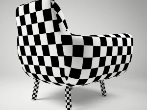 armchair jonah yellow with pillow 3D Model