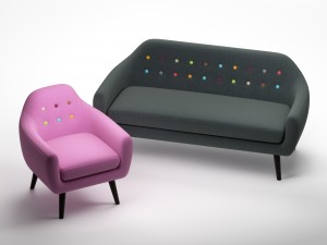 sofa and armchair ritchie set 3D Model
